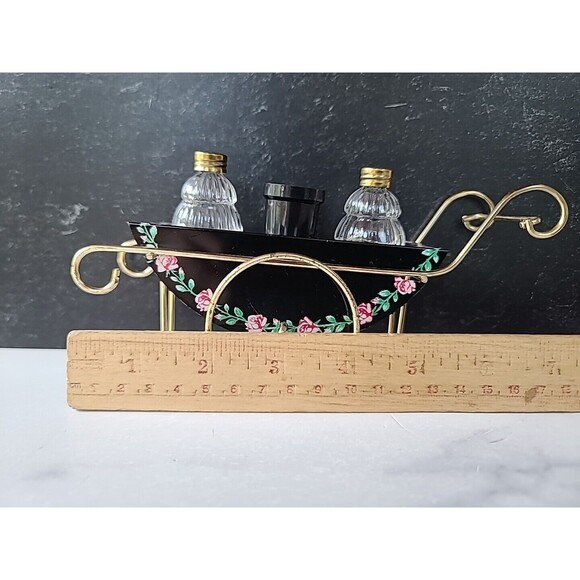 Push Cart Floral Salt And Pepper Shakers Vintage - Picture 5 of 10